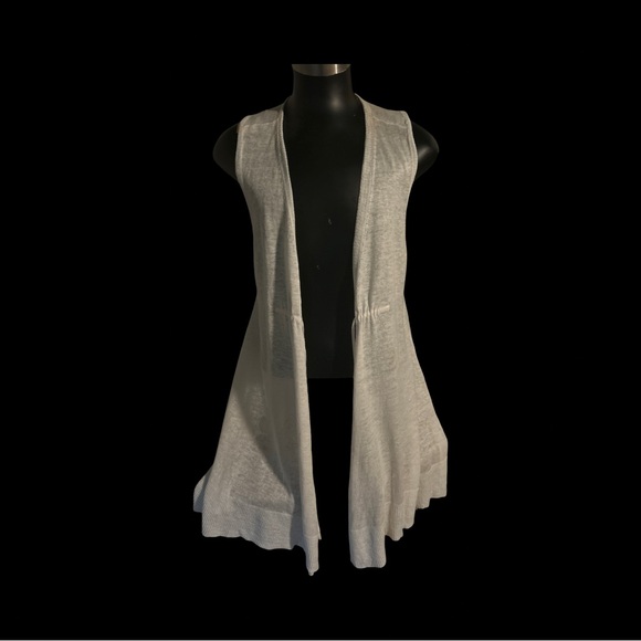 Eileen‎ Fisher White Linen Knit Tie Front vest. Size XL - Picture 3 of 14